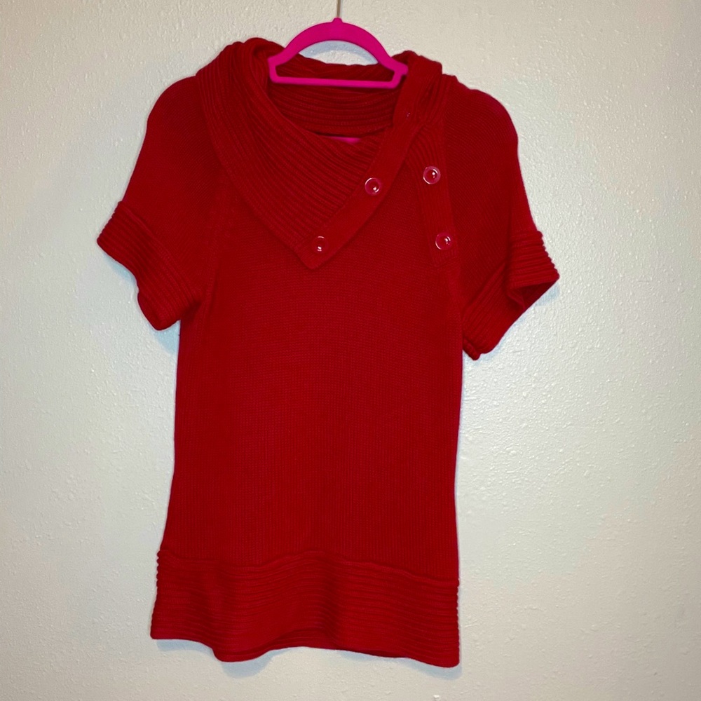 The Limited Red Short Sleeve Sweater